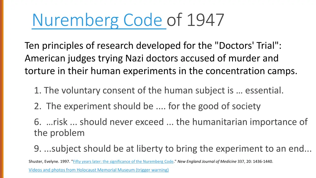 nuremberg code of 1947