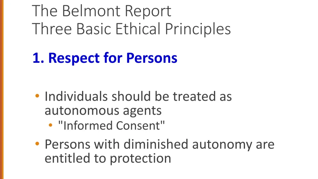the belmont report three basic ethical principles