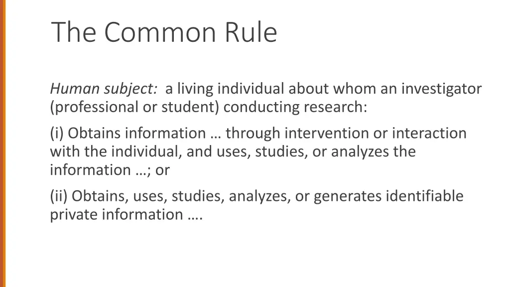 the common rule 1