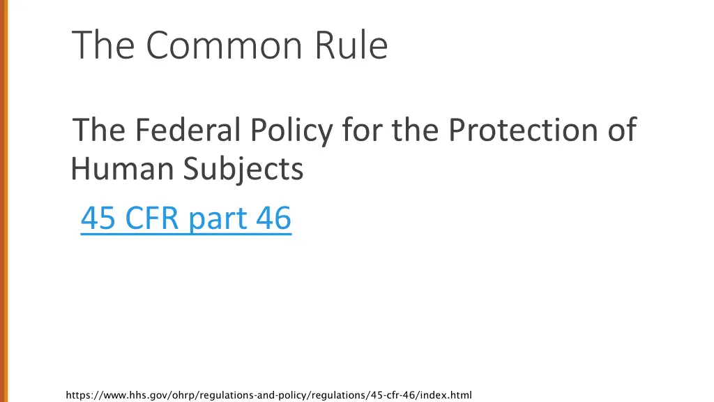 the common rule