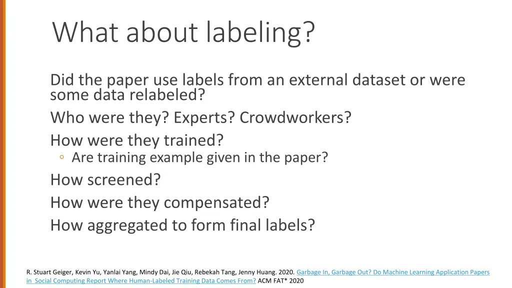 what about labeling