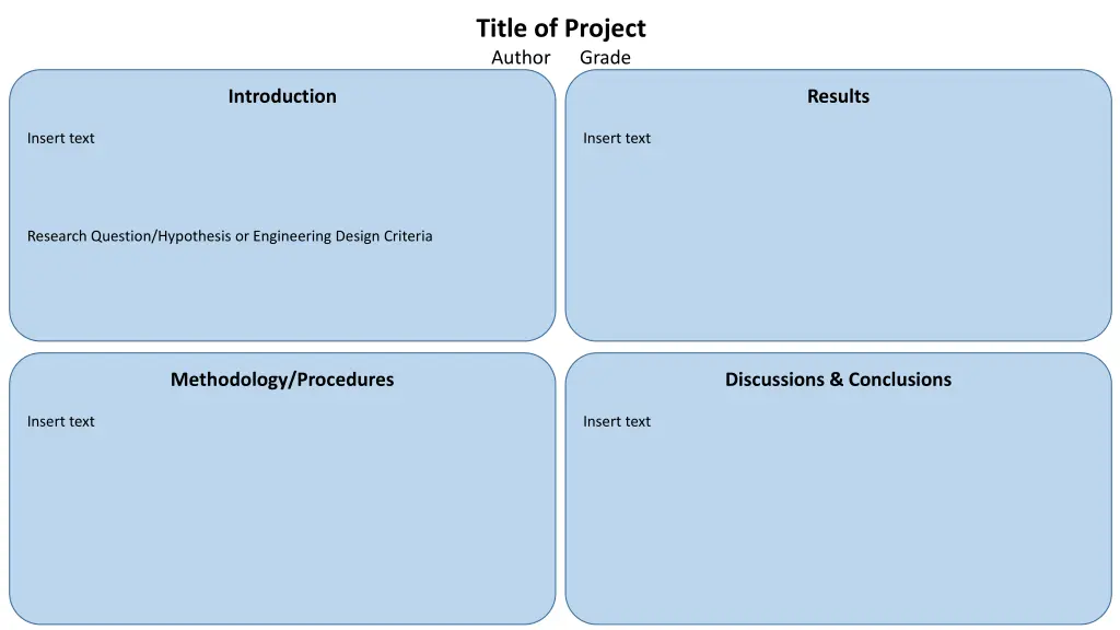 title of project author grade 6