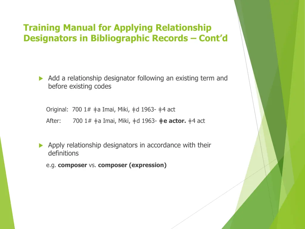 training manual for applying relationship 3