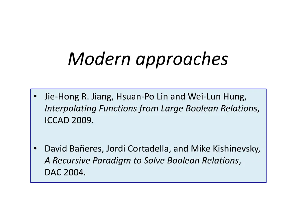 modern approaches