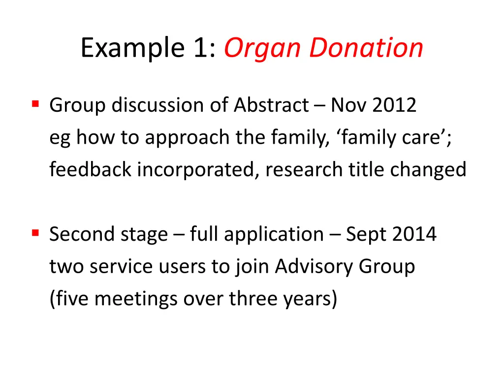 example 1 organ donation