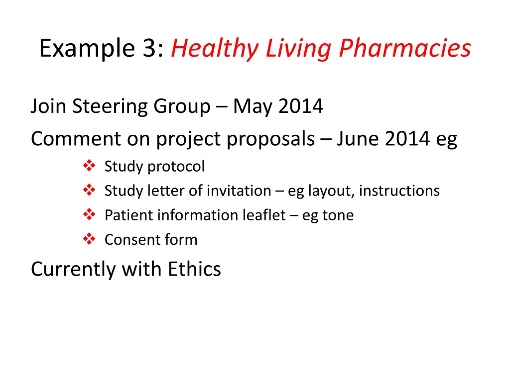 example 3 healthy living pharmacies