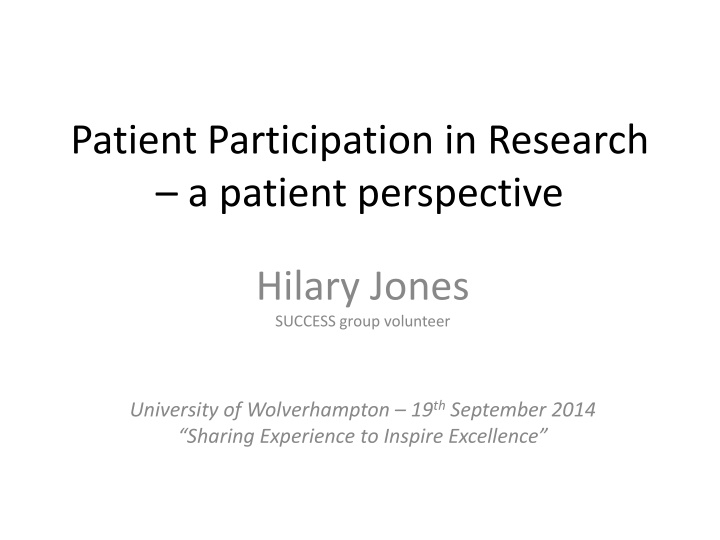 patient participation in research a patient