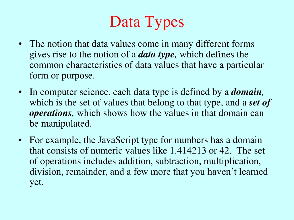 data types