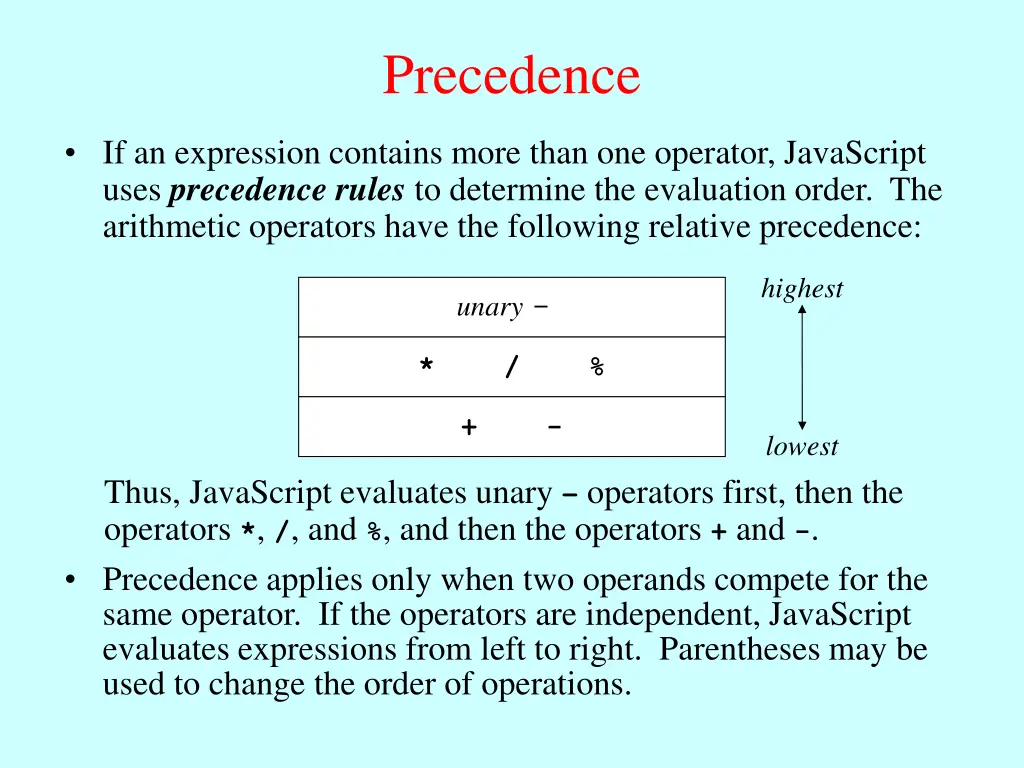 precedence