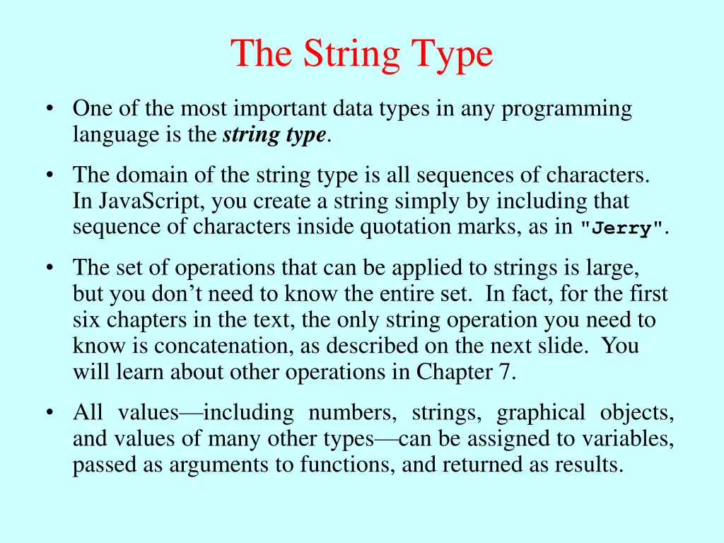 the string type