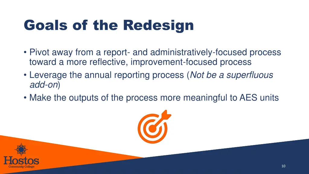goals of the redesign