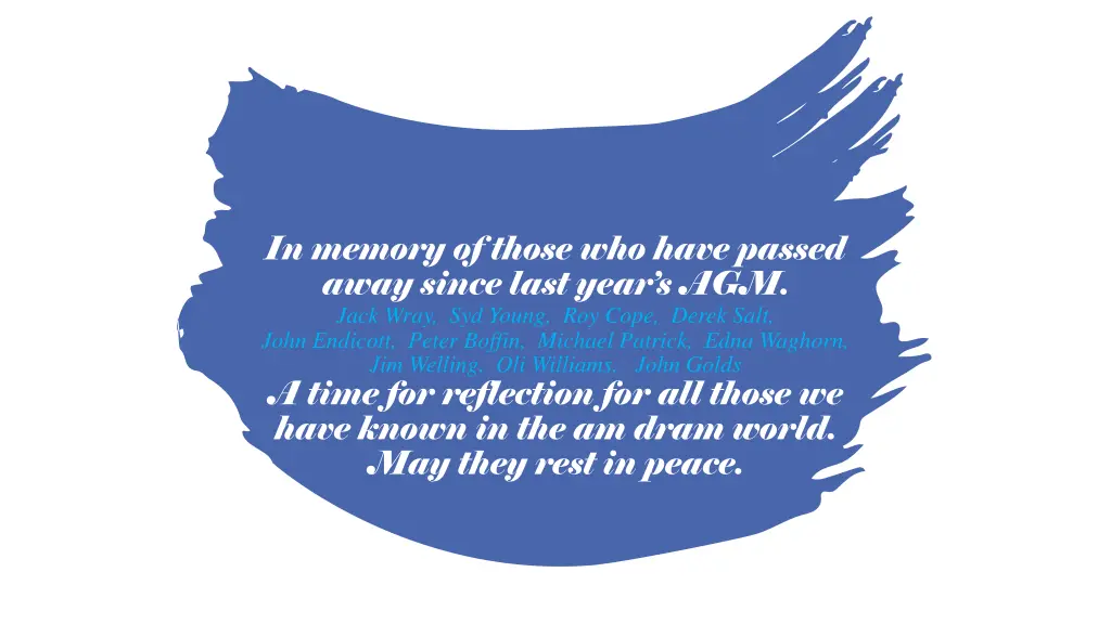 in memory of those who have passed away since