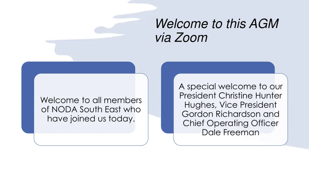 welcome to this agm via zoom