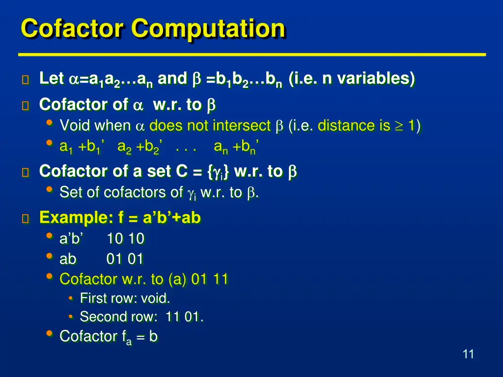 cofactor computation