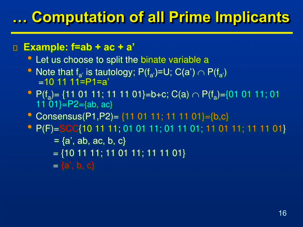 computation of all prime implicants 1