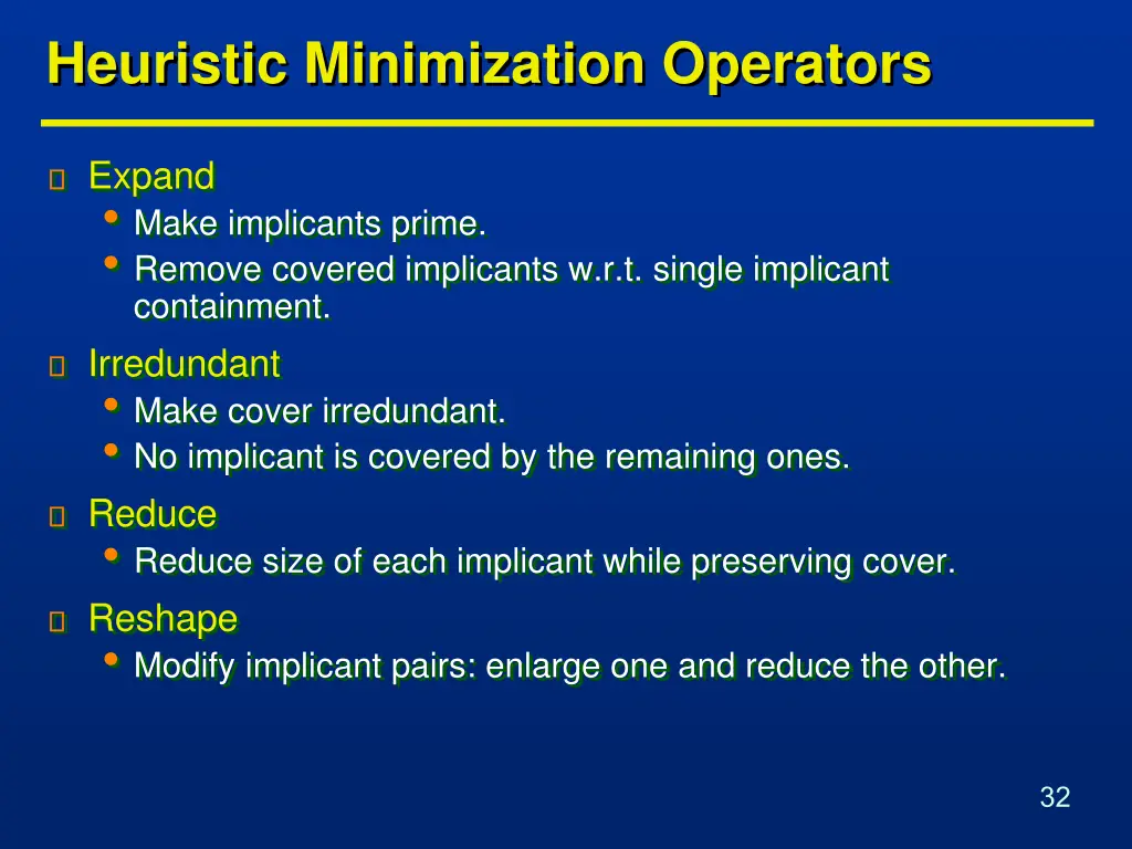 heuristic minimization operators