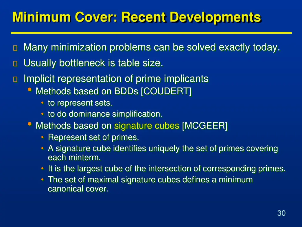 minimum cover recent developments