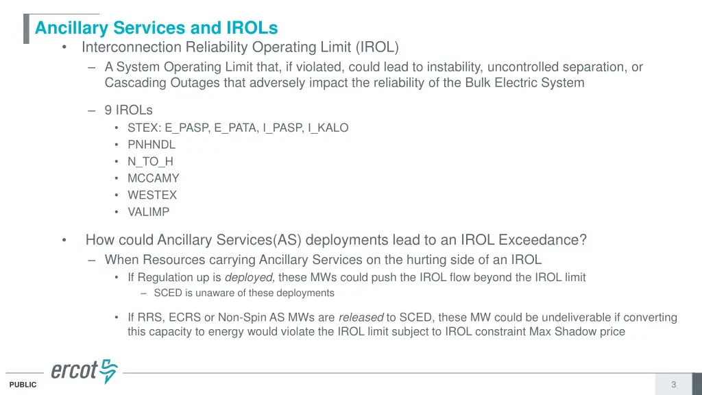 ancillary services and irols interconnection