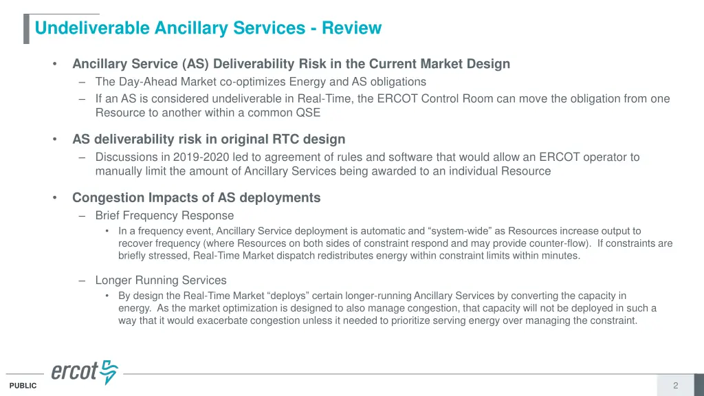 undeliverable ancillary services review
