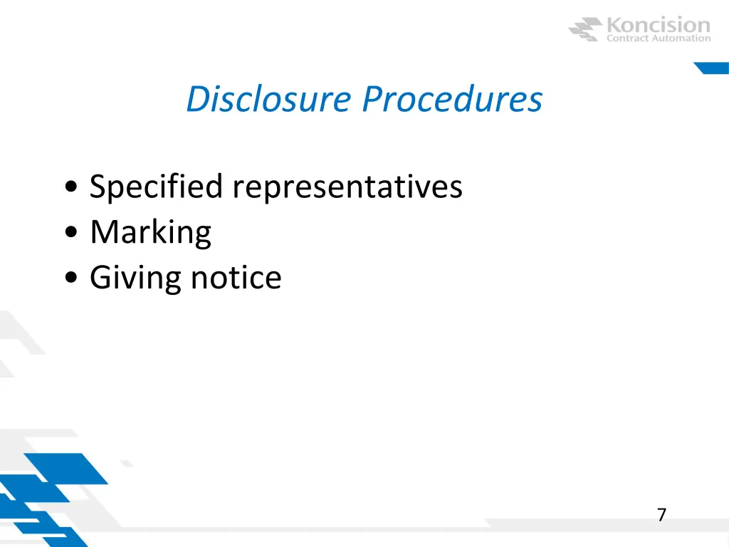 disclosure procedures