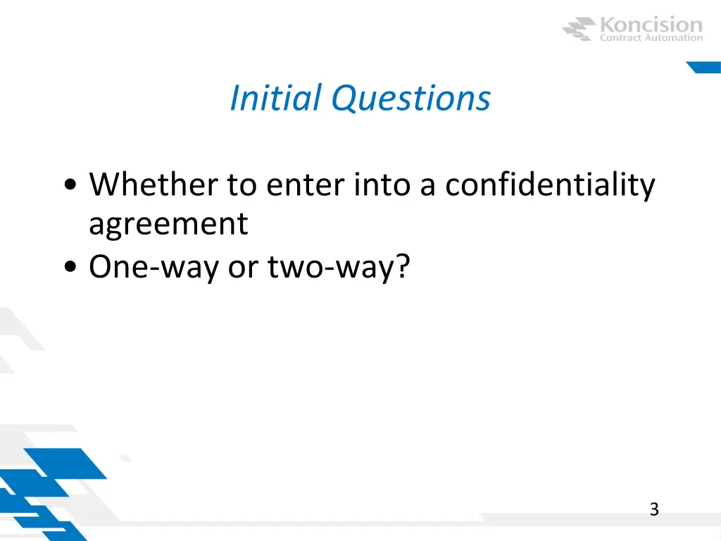 initial questions