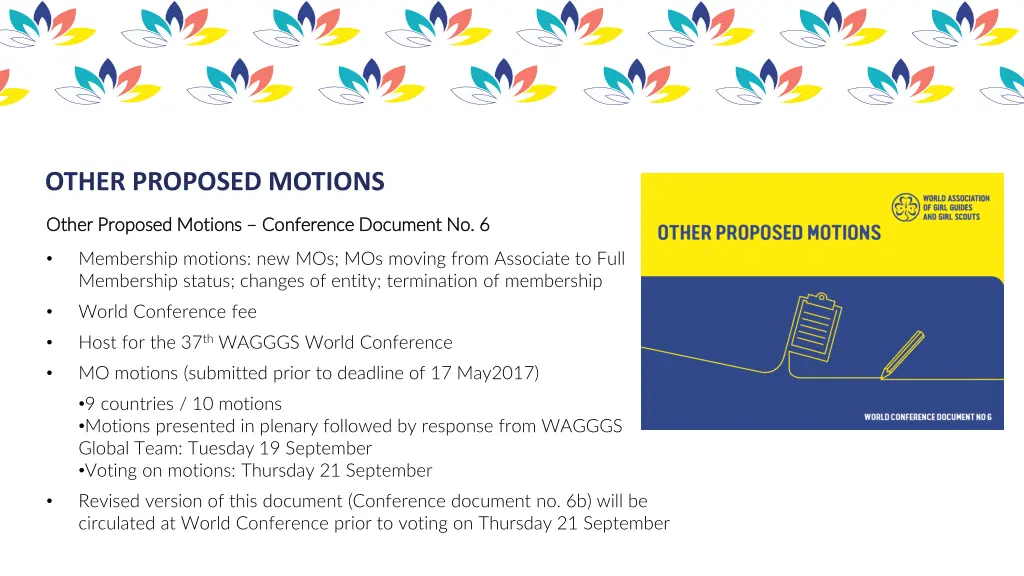 other proposed motions