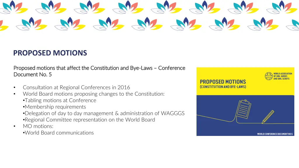 proposed motions