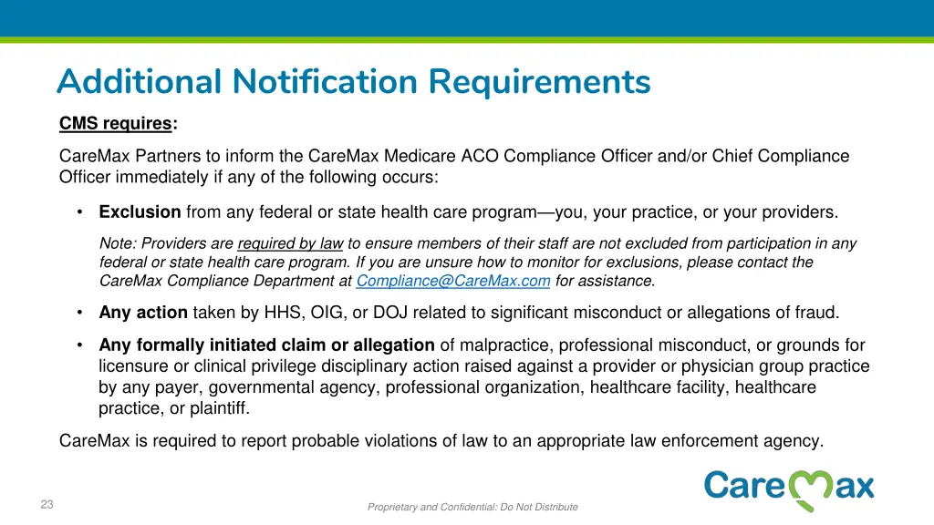additional notification requirements