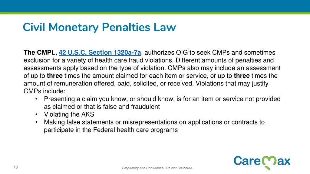 civil monetary penalties law
