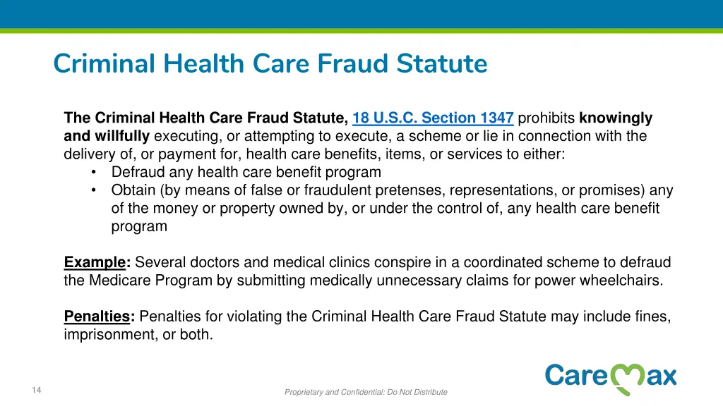 criminal health care fraud statute