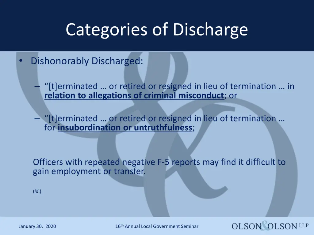categories of discharge 2