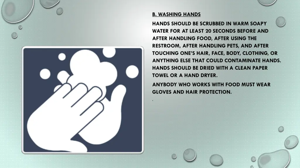b washing hands