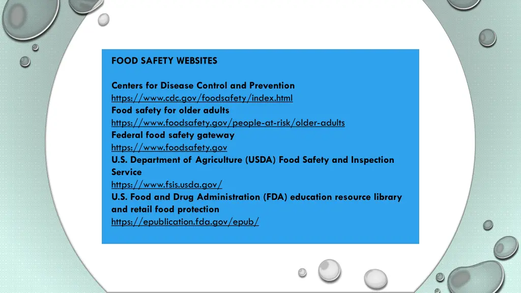 food safety websites