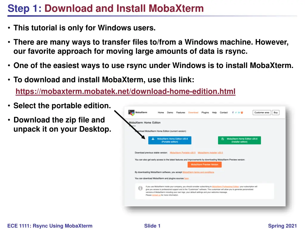 step 1 download and install mobaxterm