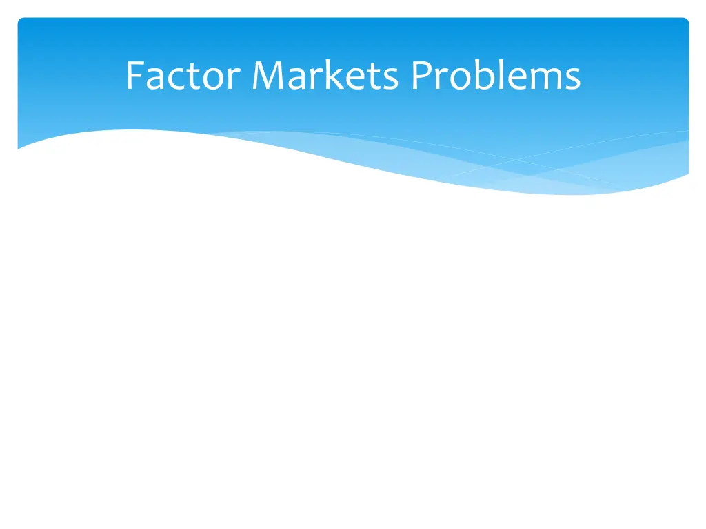 factor markets problems