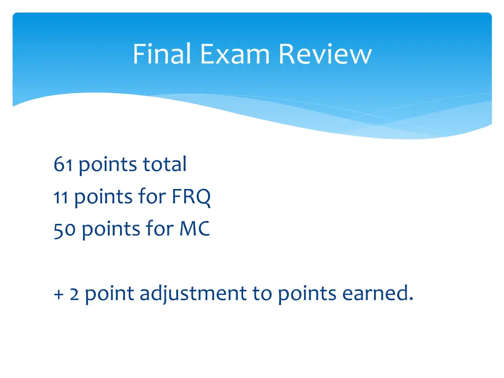 final exam review
