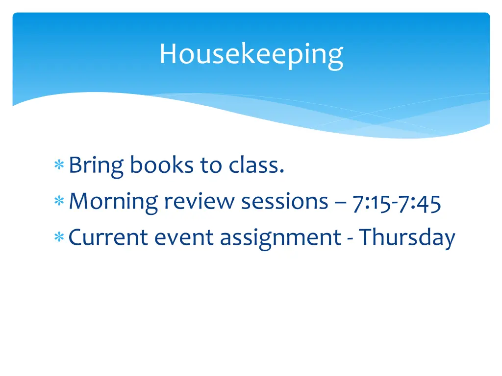 housekeeping