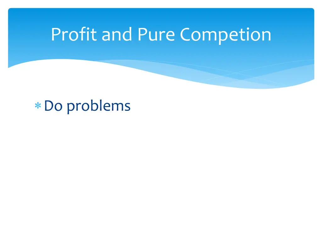 profit and pure competion