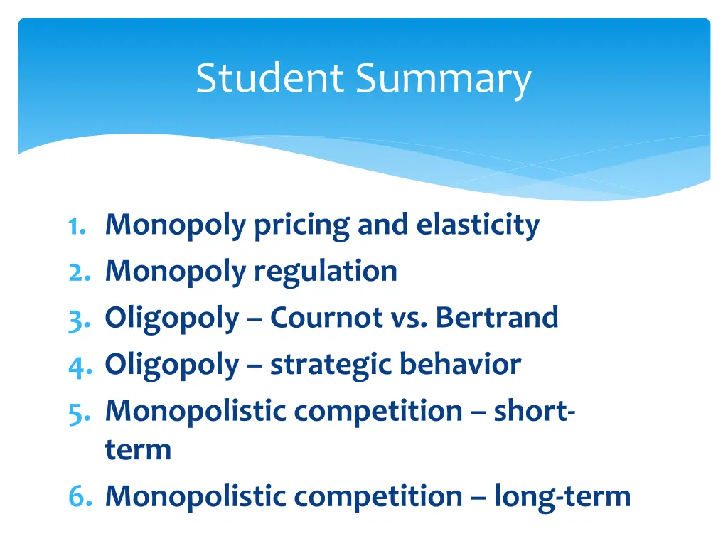 student summary