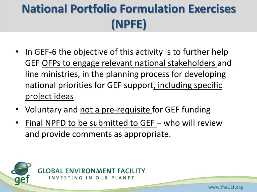 national portfolio formulation exercises npfe