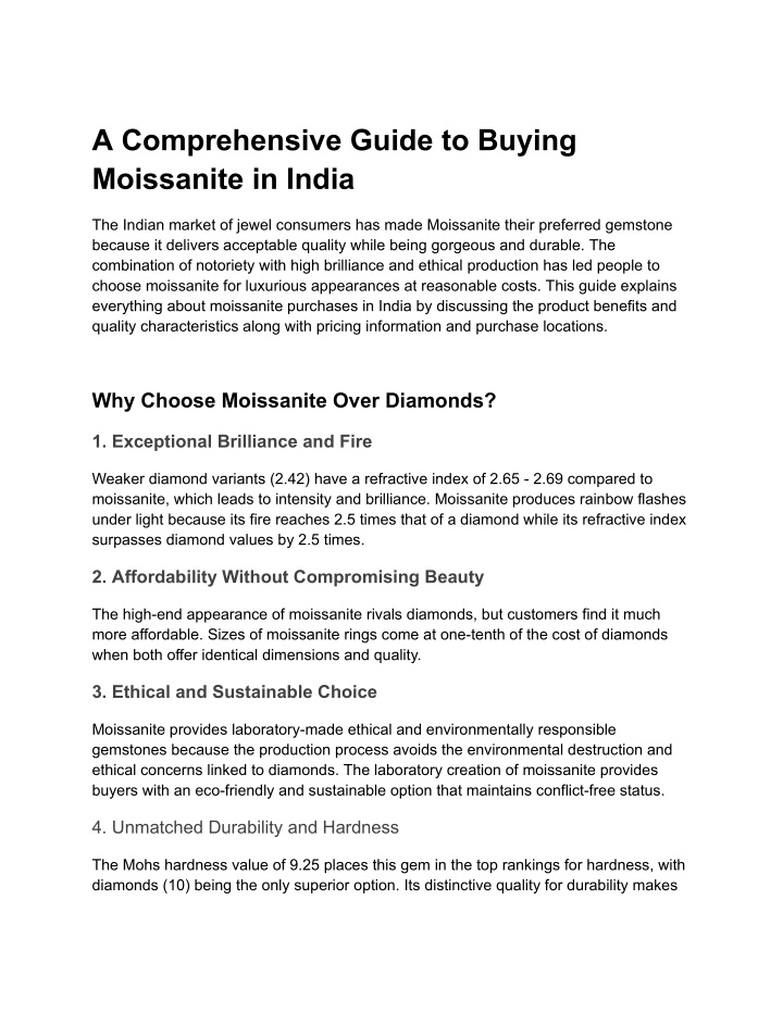 a comprehensive guide to buying moissanite