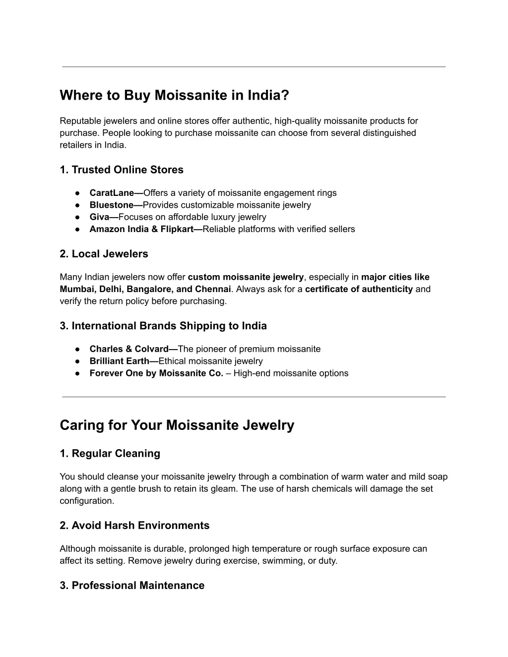 where to buy moissanite in india