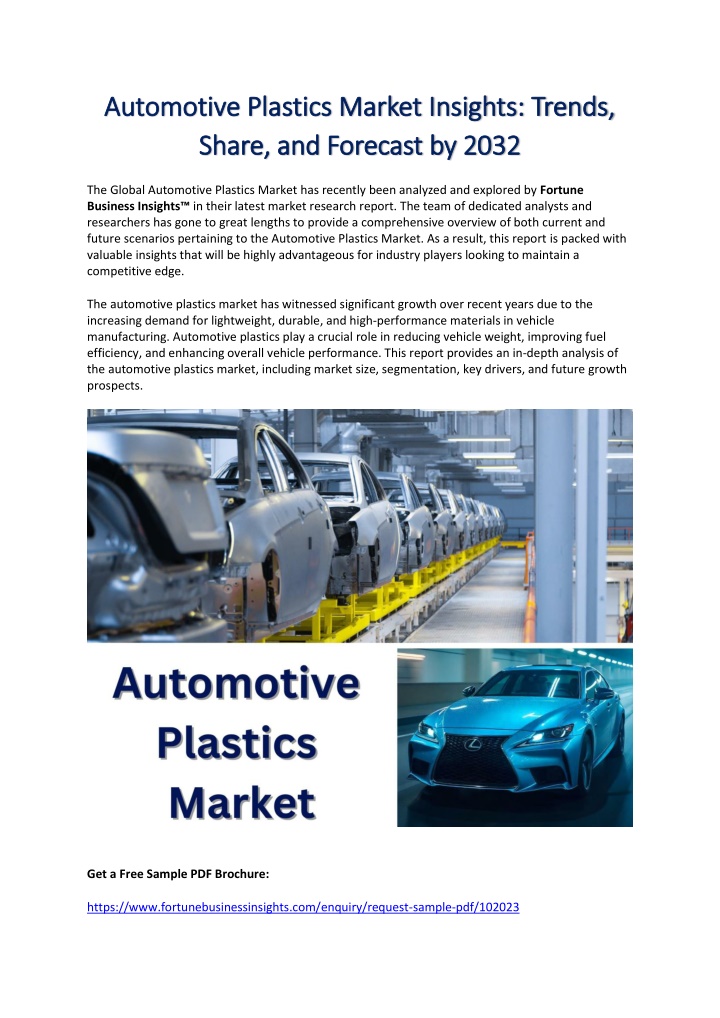 automotive plastics market insights trends