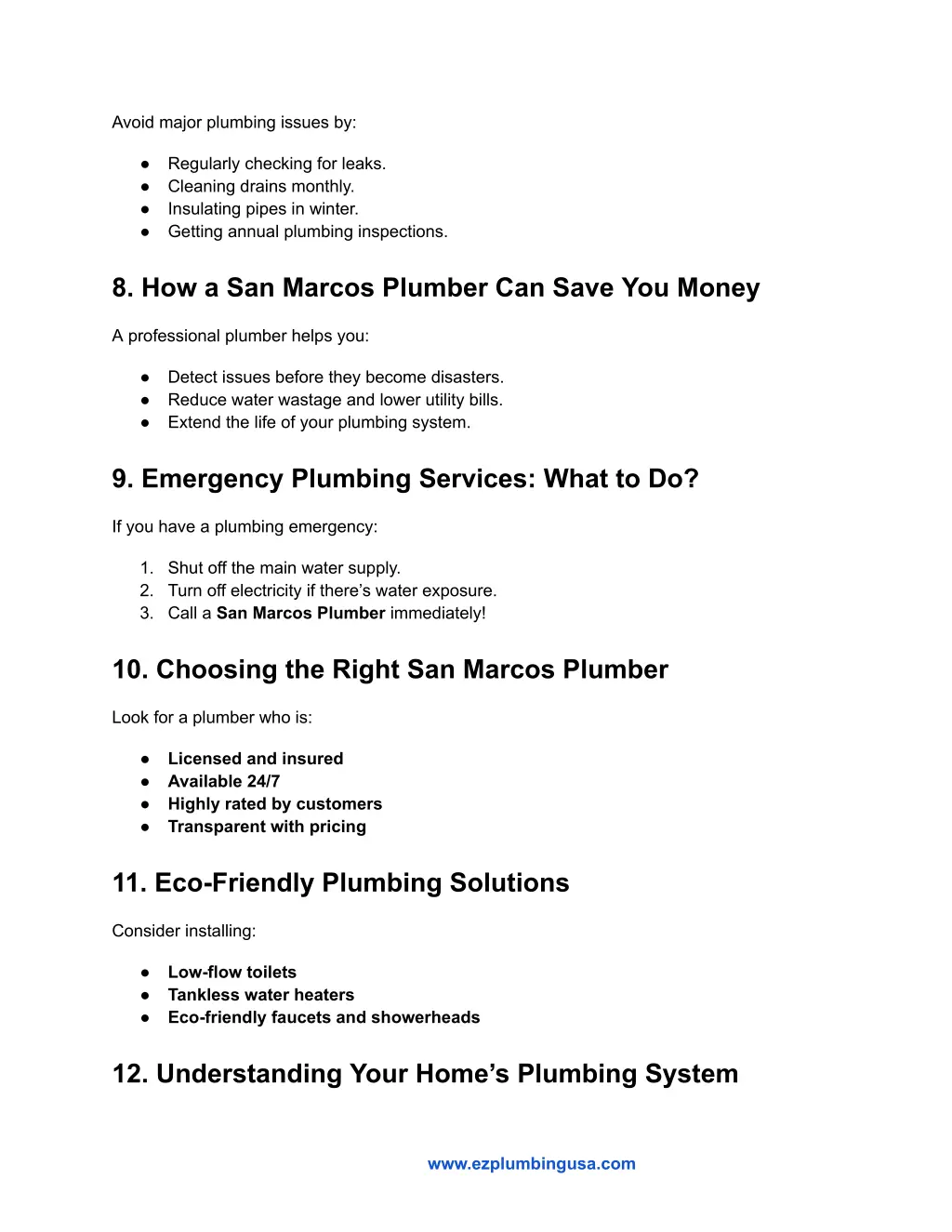 avoid major plumbing issues by