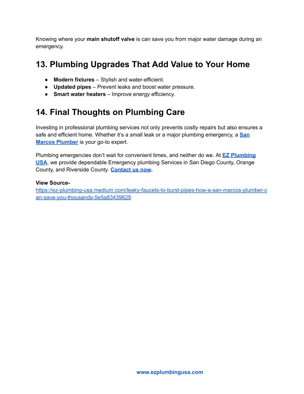 knowing where your main shutoff valve is can save