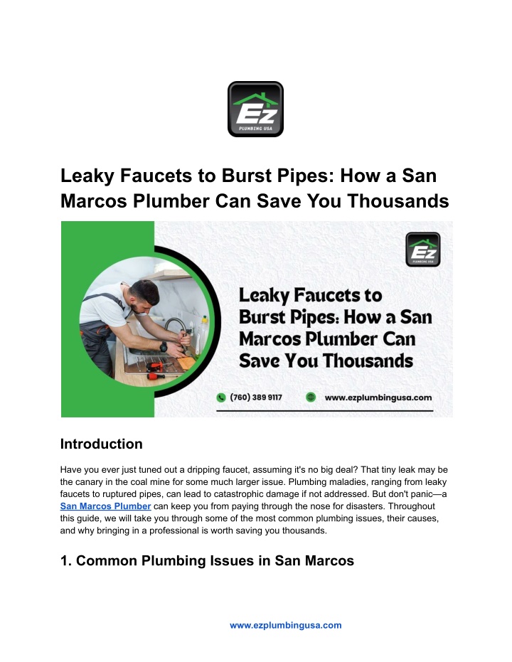 leaky faucets to burst pipes how a san marcos