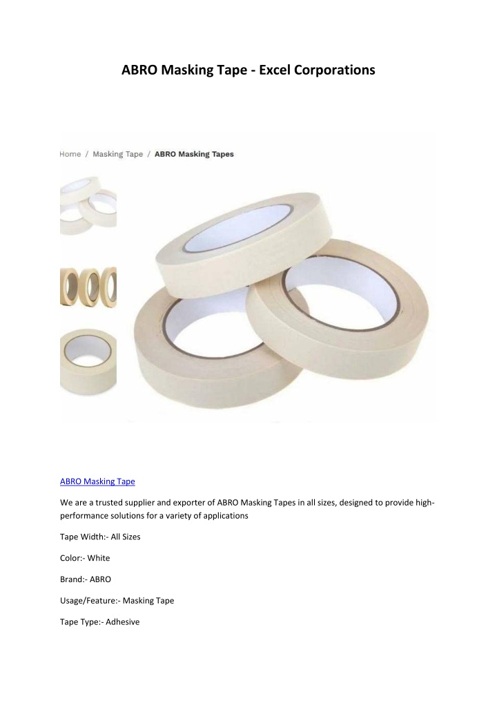 abro masking tape excel corporations