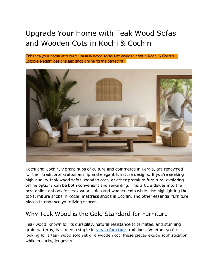upgrade your home with teak wood sofas and wooden