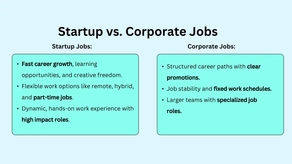 startup vs corporate jobs startup jobs