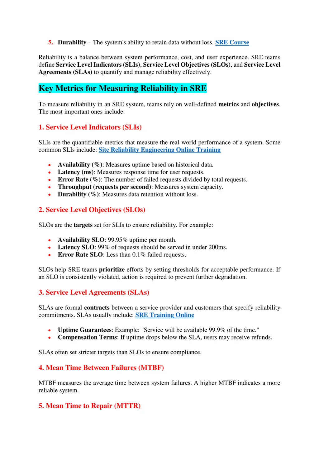 5 durability the system s ability to retain data